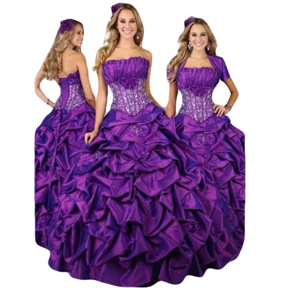 NWT Q by DaVinci Quinceanera BallGown Purplish Prom Dress Size 8